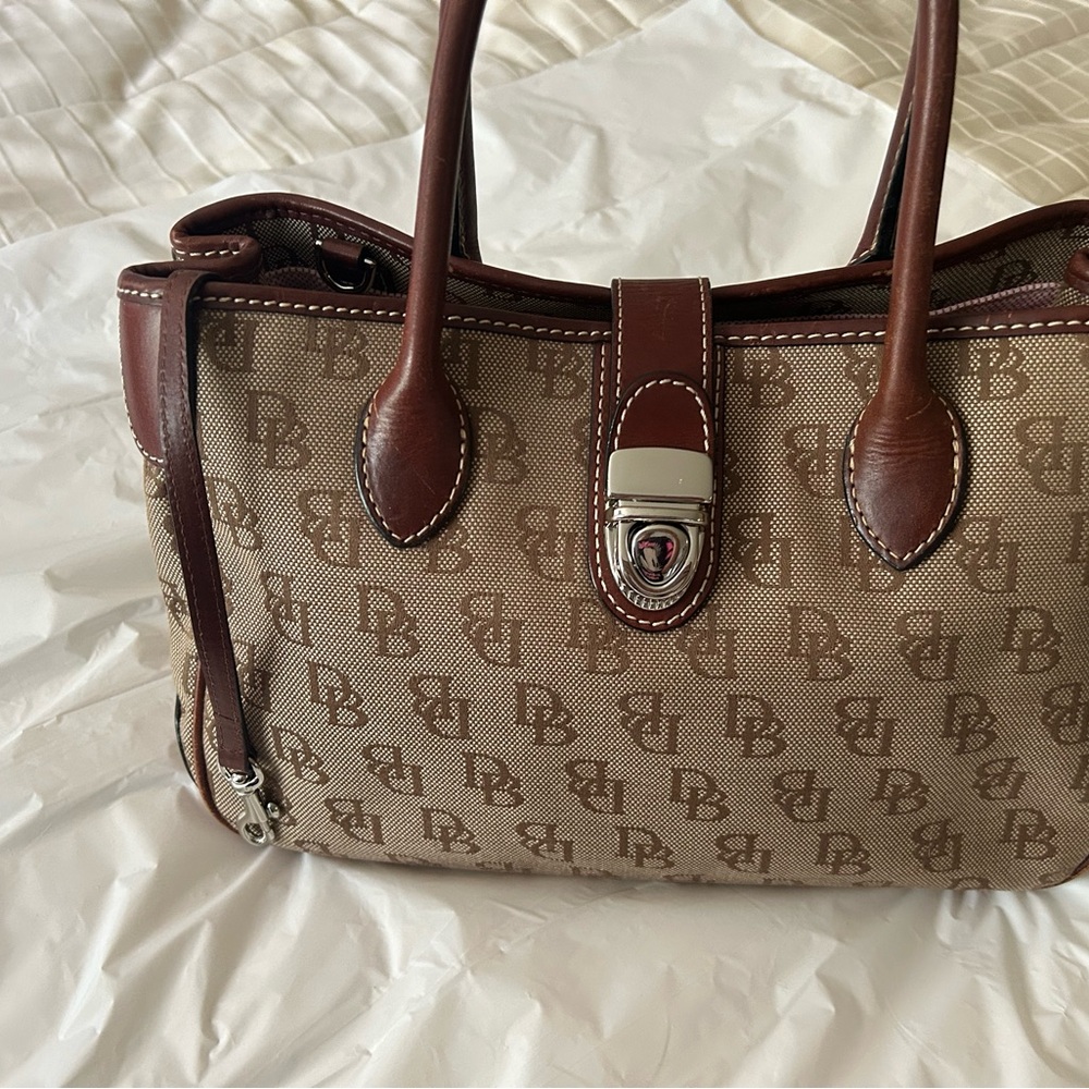 Dooney & Bourke Brown and Tan Monogram Bag